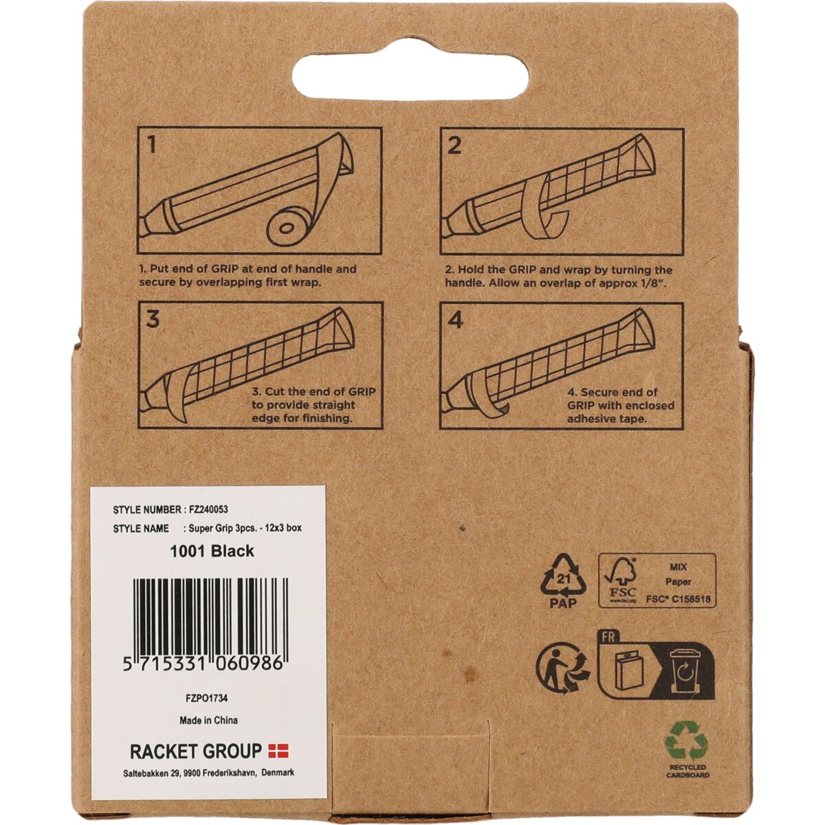 FZ Forza Super Grip - 12x 3pcs Black